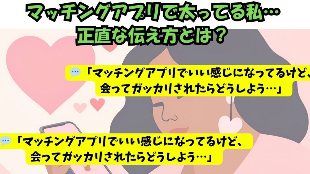 マッチングアプリで太ってる私…正直な伝え方とは？