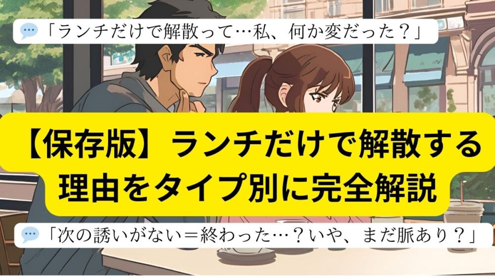 【保存版】ランチだけで解散する理由をタイプ別に完全解説