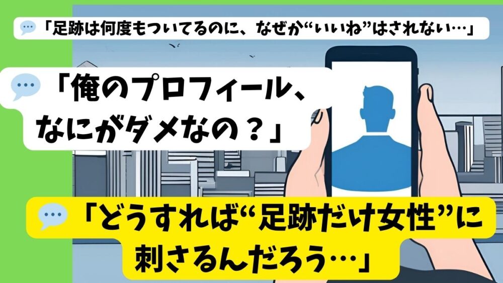 足跡つけるのにいいねしない女性に響くプロフィール