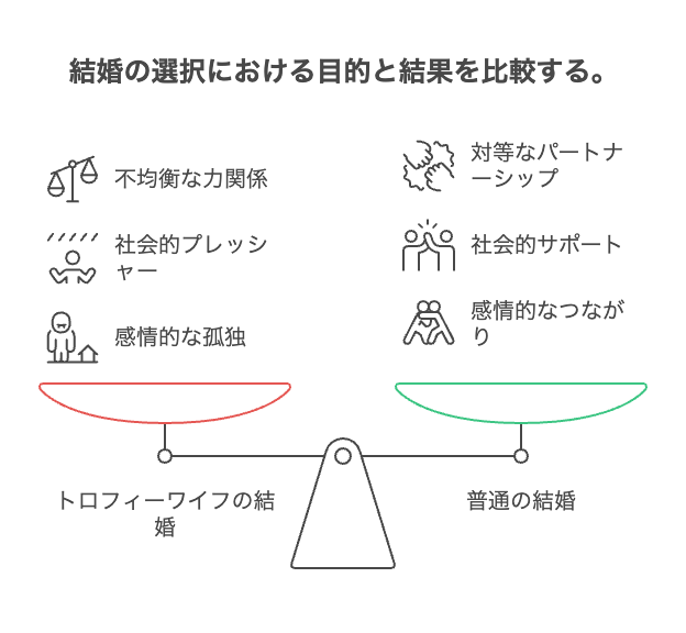 トロフィーワイフと普通の結婚の違い