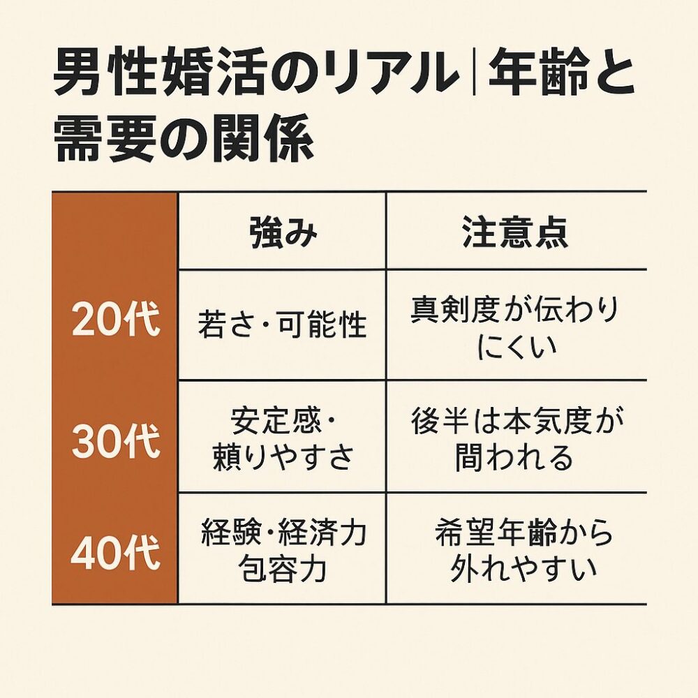 男性婚活のリアル｜年齢と需要の関係