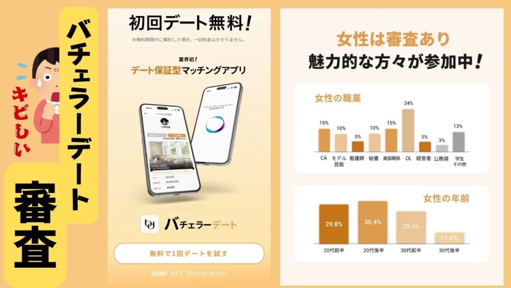 バチェラーデート審査は試す価値あり？男女別の基準とお試し体験